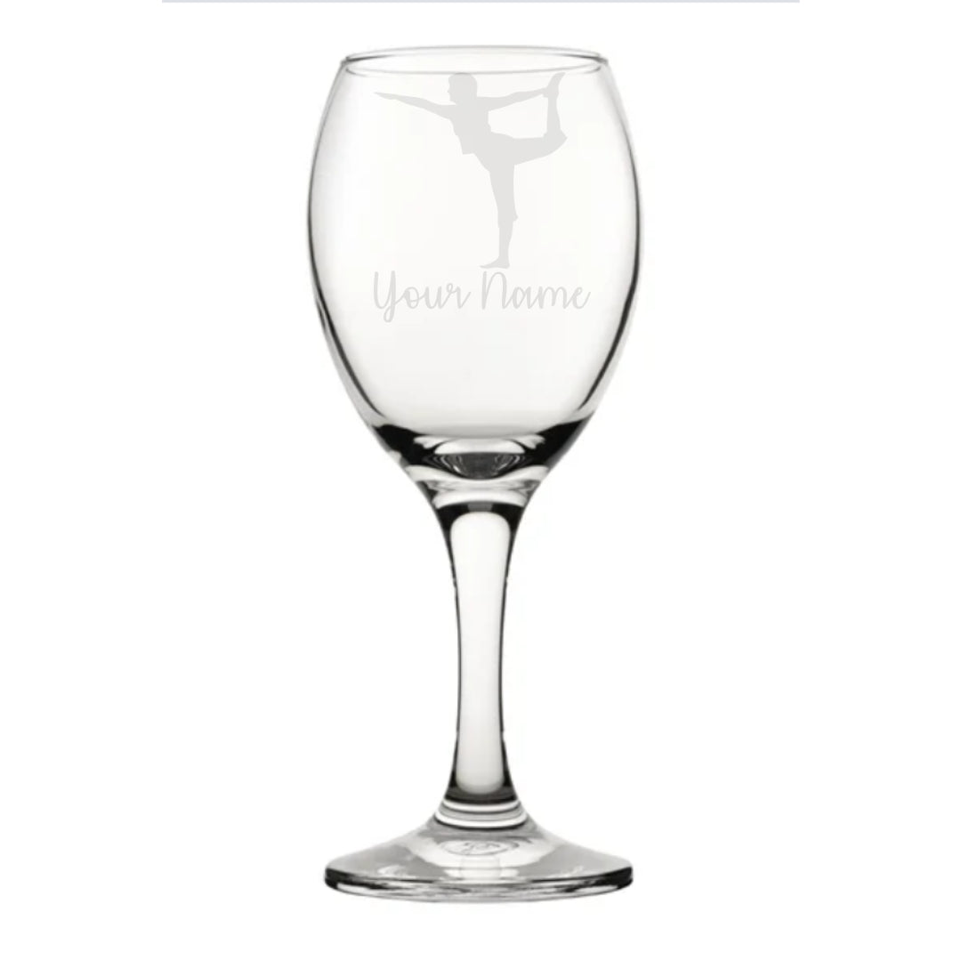 Personalised Yoga Wine Glass
