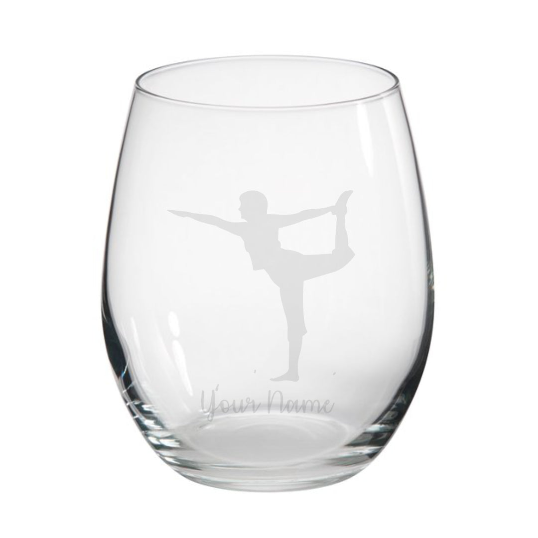 Personalised Yoga Stemless Glass