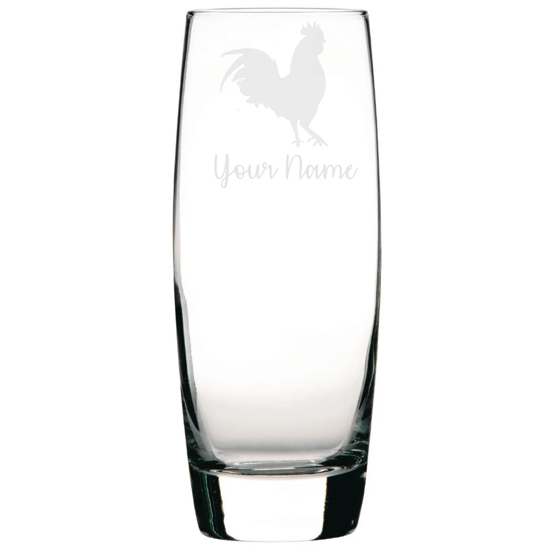 Personalised Rooster Hi-Ball Glass