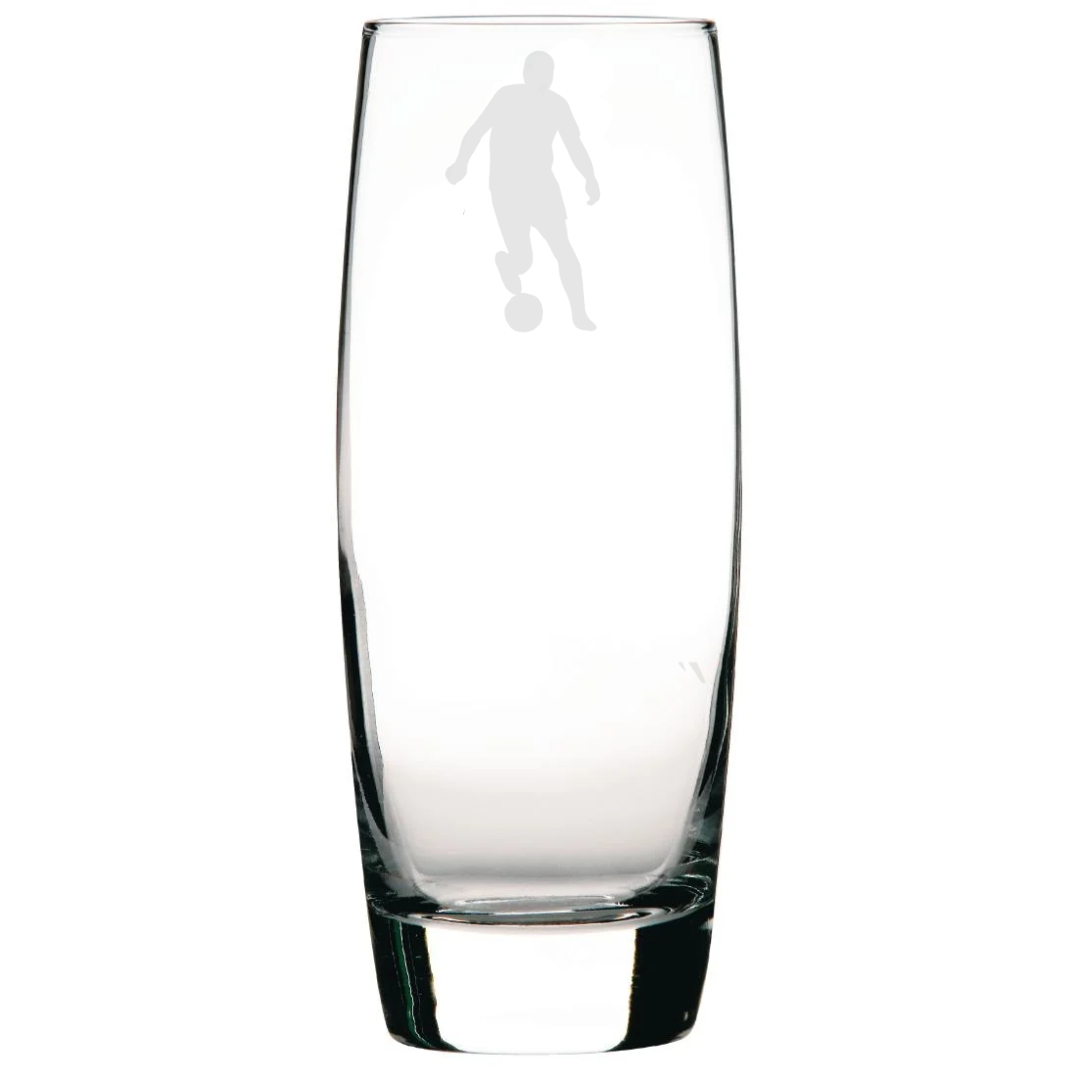 Personalised Male Football Player Hi-Ball Glass