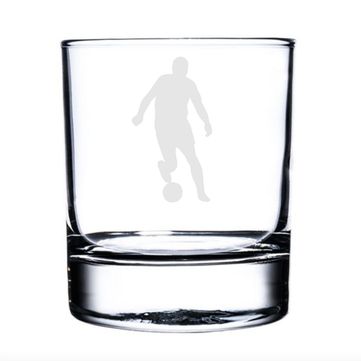 Personalised Male Football Player Whisky Glass