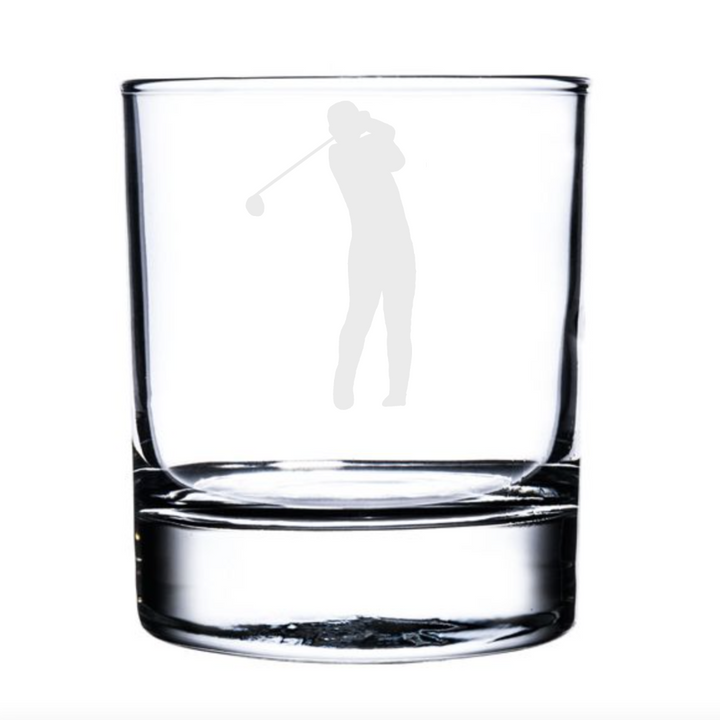 Personalised Male Golf Player Whisky Glass