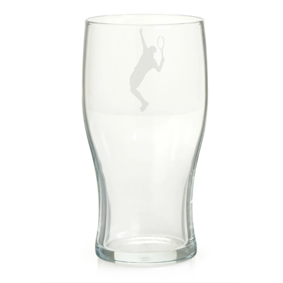 Personalised Male Tennis Player Pint Glass