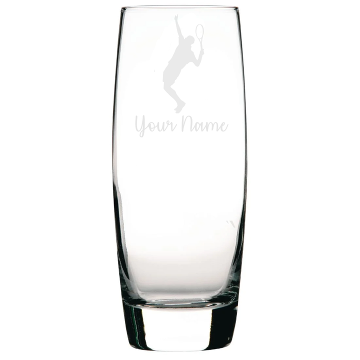 Personalised Male Tennis Player Hi-Ball Glass