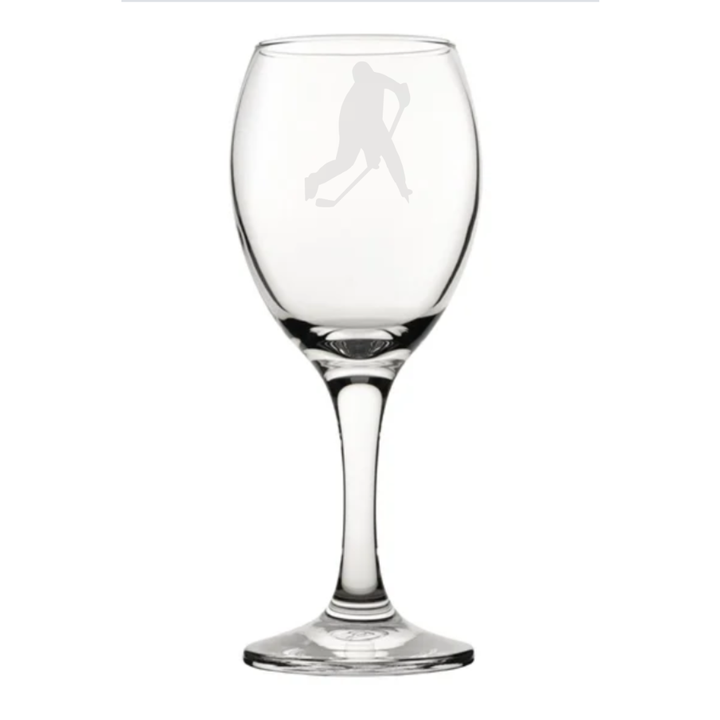 Personalised Ice Hockey Player Wine Glass
