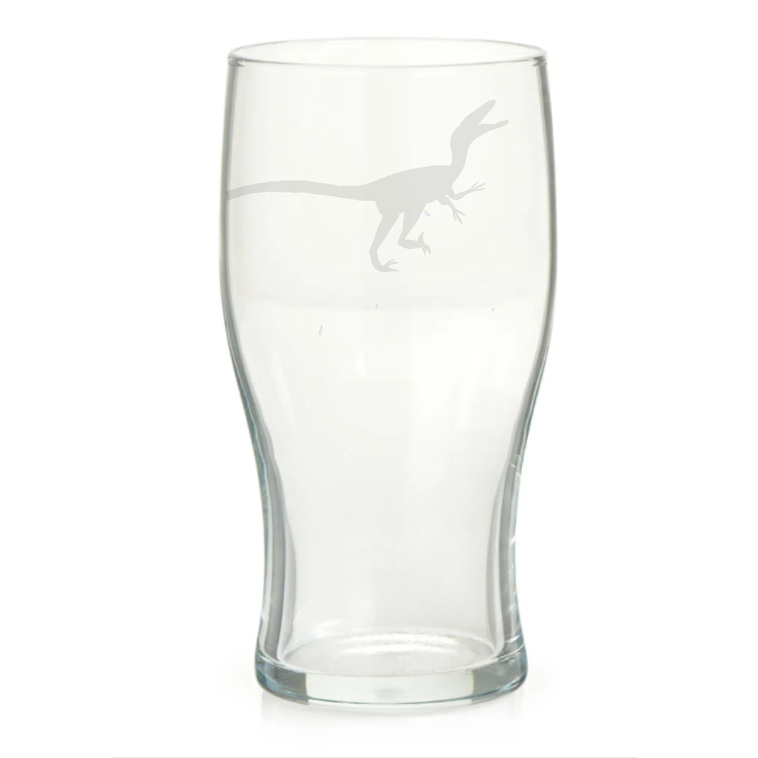 Personalised Raptor Dinosaur Pint Glass