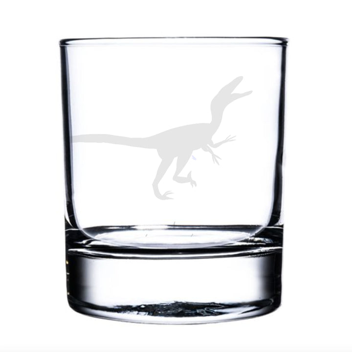 Personalised Raptor Dinosaur Whisky Glass