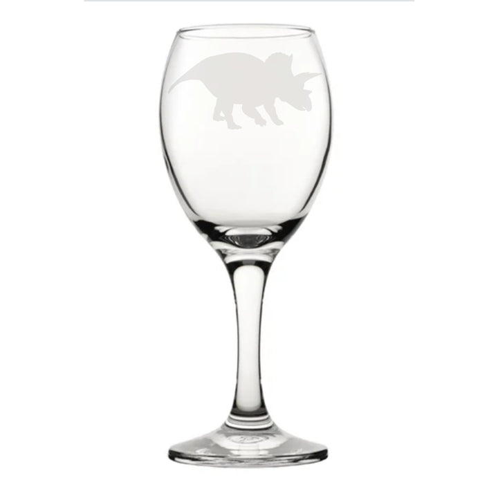 Personalised Triceratops Dinosaur Wine Glass