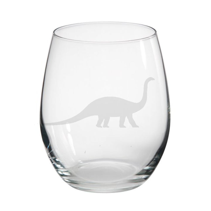 Personalised Diplodocus Dinosaur Stemless Glass