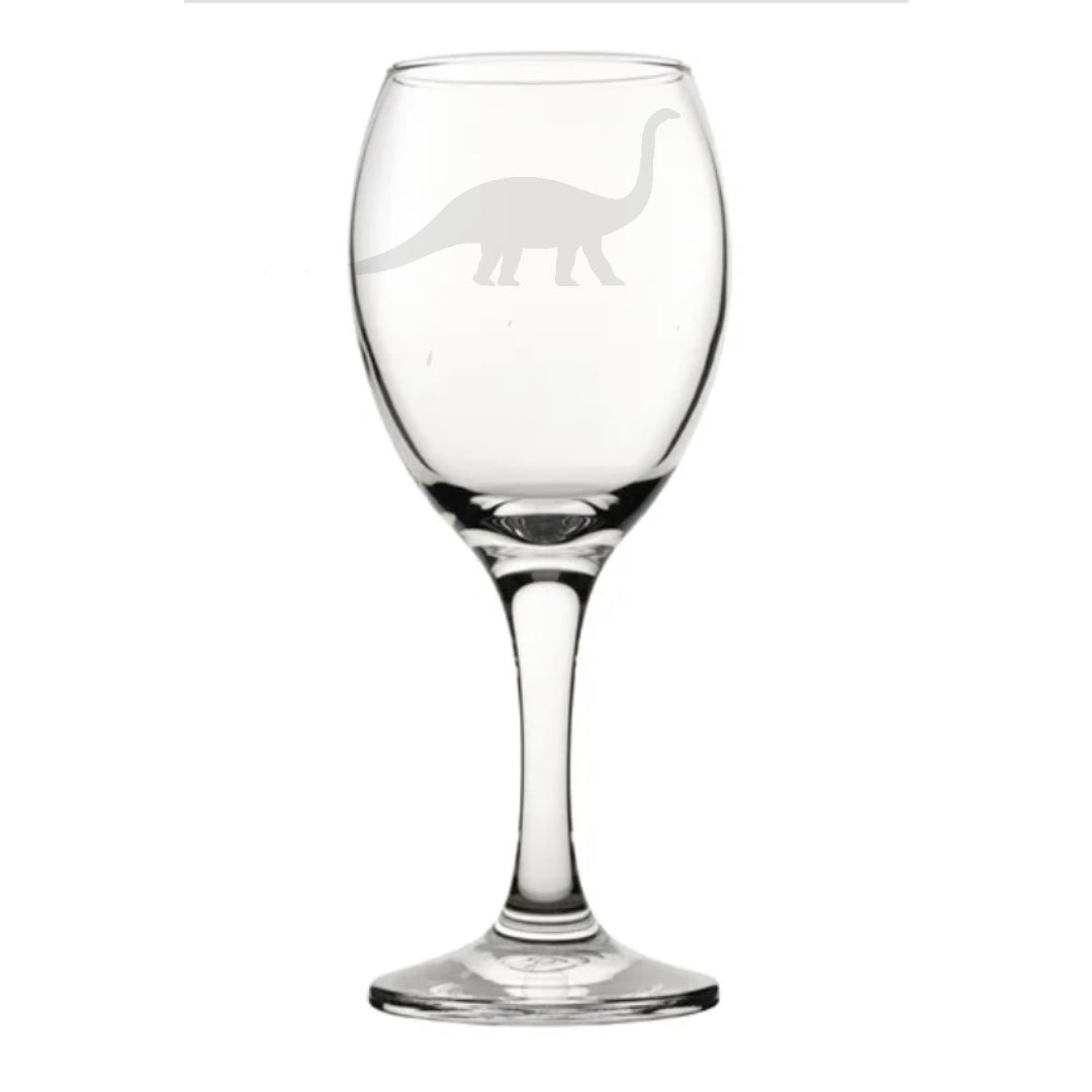 Personalised Diplodocus Dinosaur Wine Glass