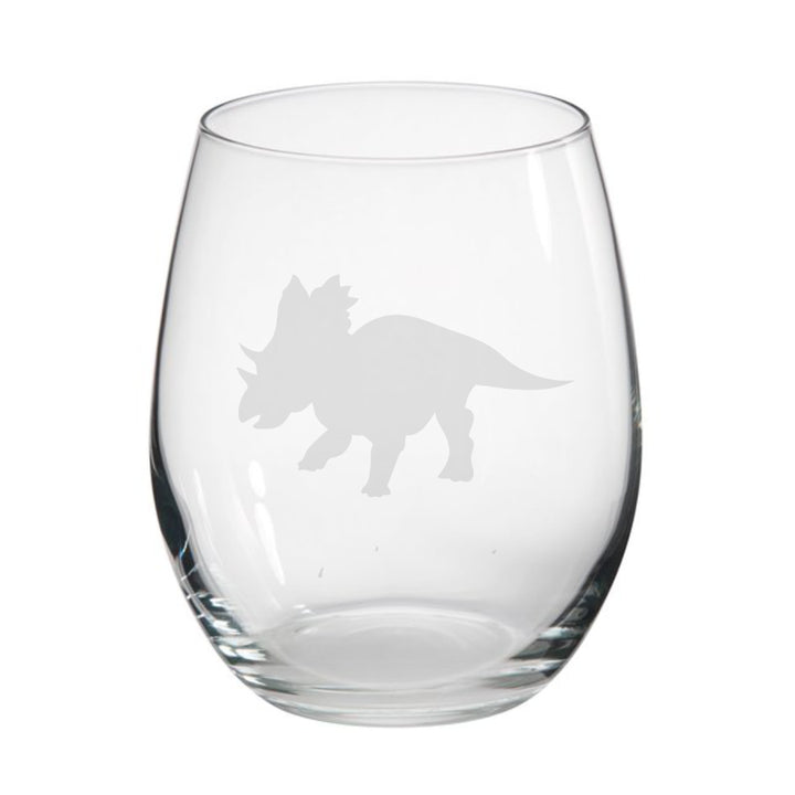 Personalised Pachyrhinosaurus Dinosaur Stemless Glass