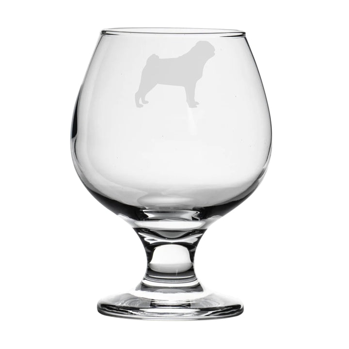 Personalised Adult Pug Brandy Snifter Glass