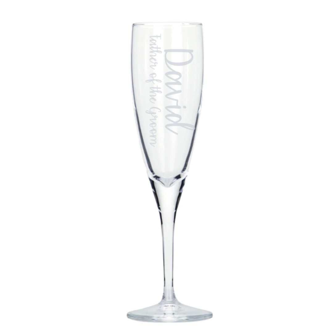 'Father of the Groom' Glass Champagne Flute
