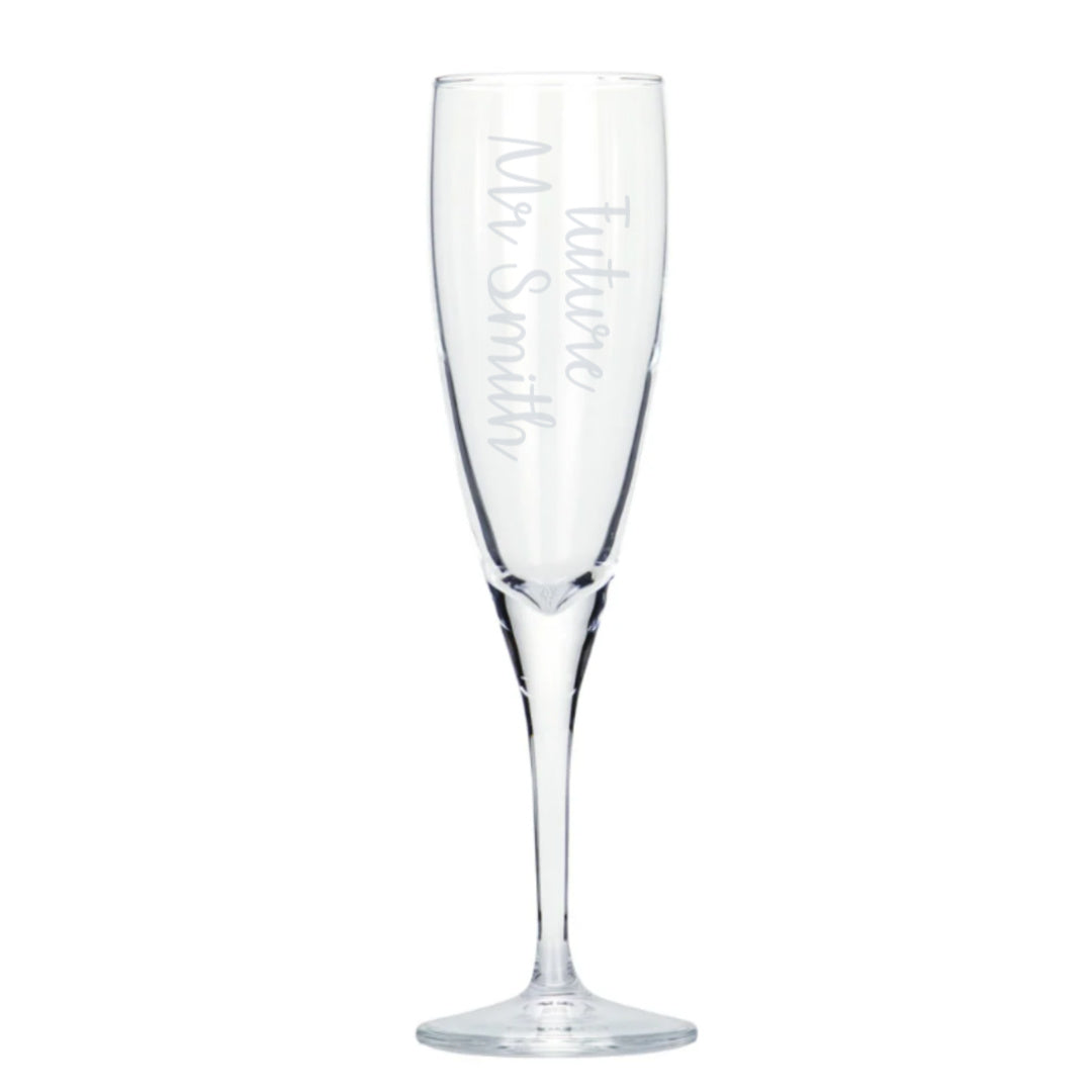 'Future Mr...' Personalised Glass Champagne Flute
