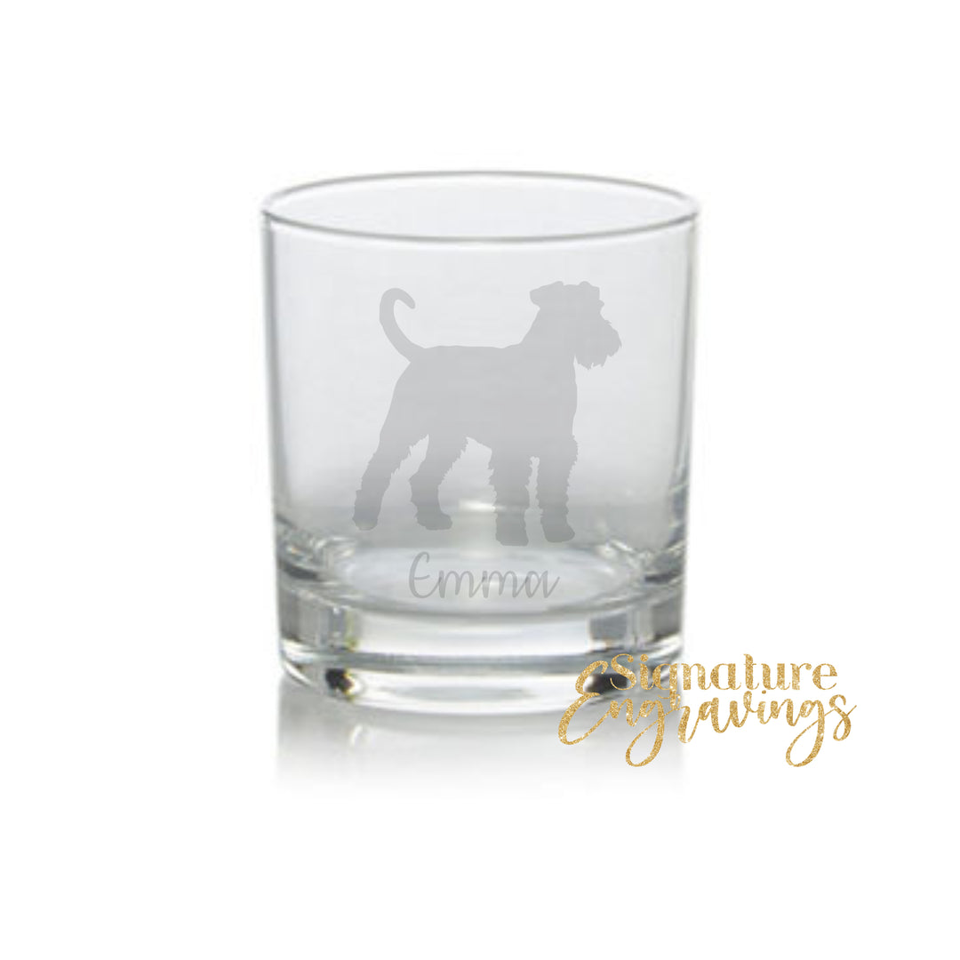 Personalised Airedale Terrier Whisky Glass