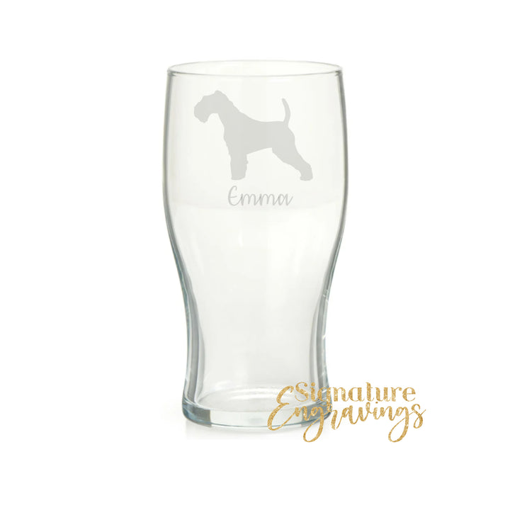 Personalised Airedale Terrier Pint Glass