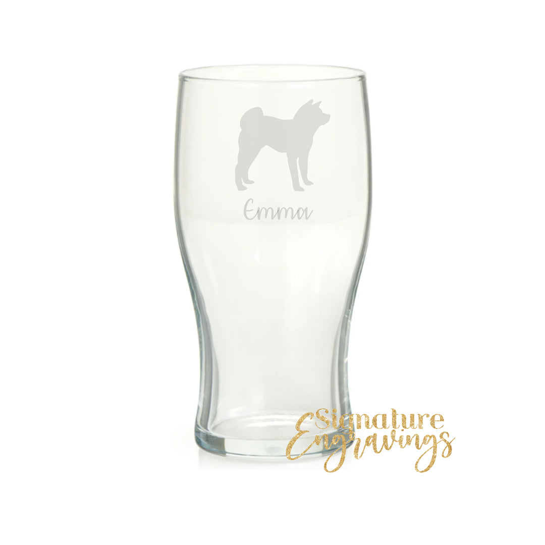 Personalised Akita Pint Glass