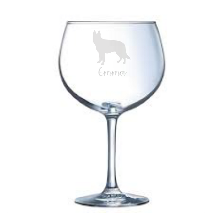 Personalised Alsatian German Shepherd Gin Glass