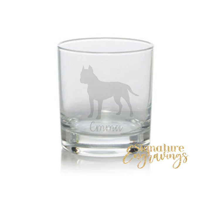 Personalised American Staffie Whisky Glass