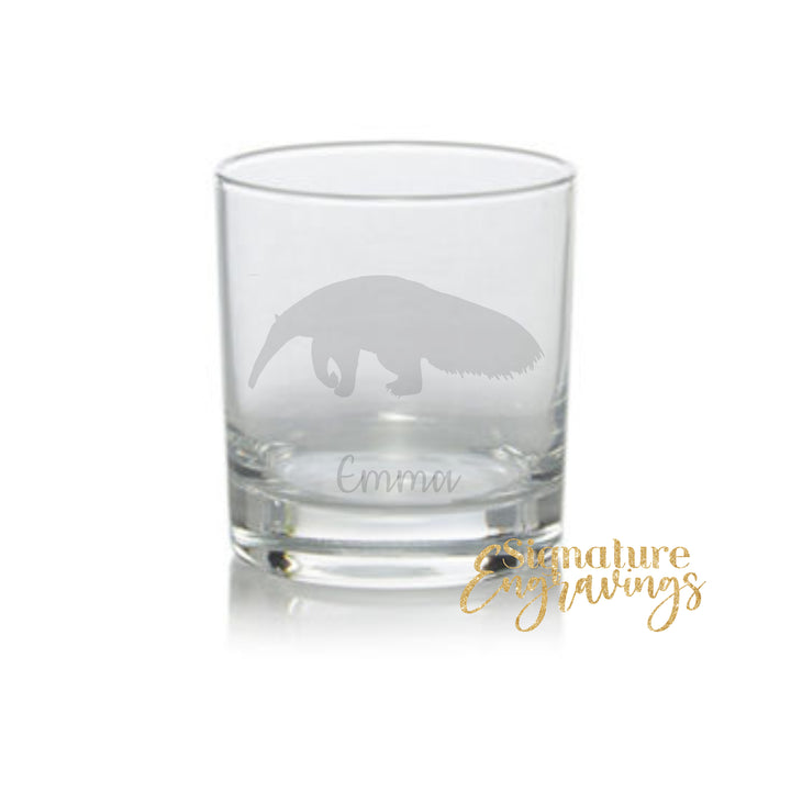 Personalised Anteater Whisky Glass