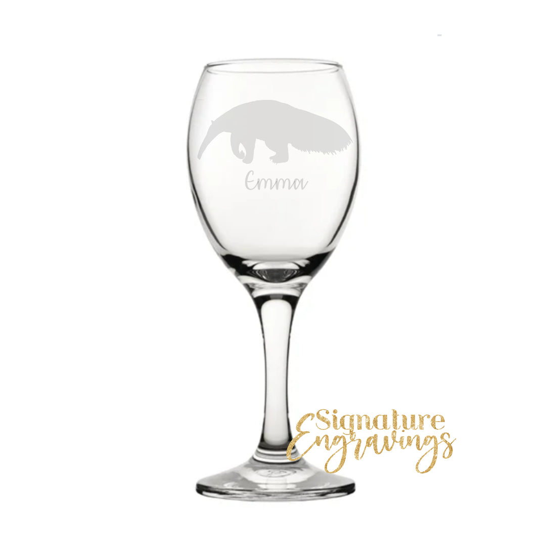 Personalised Anteater Wine Glass