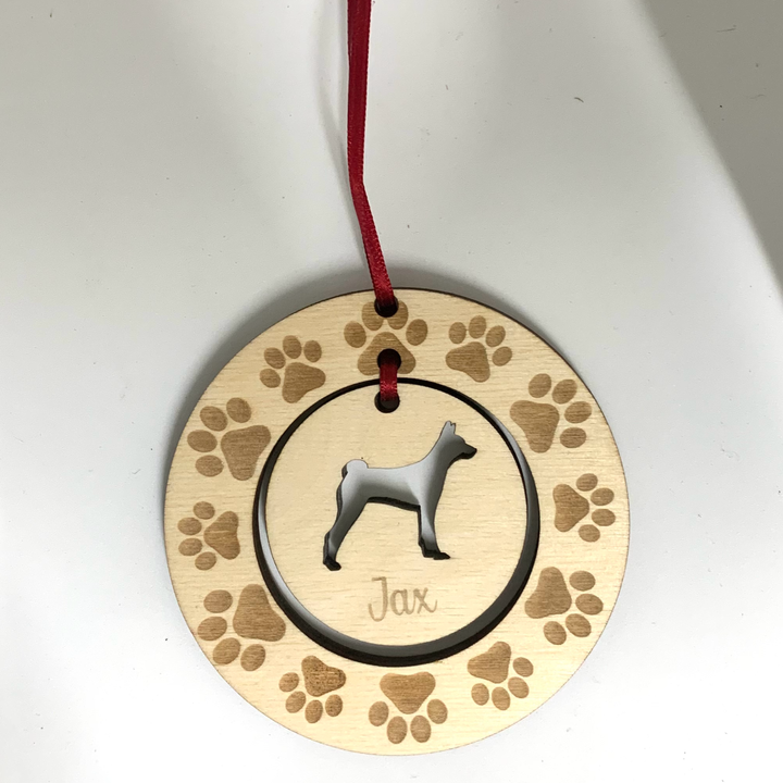 Personalised Basenji Hanging Decoration ~ Paw Wreath