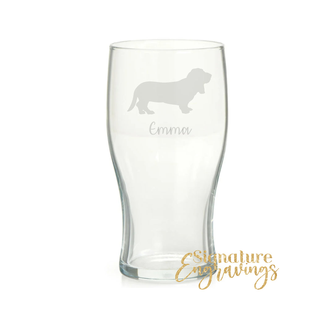 Personalised Basset Hound Pint Glass