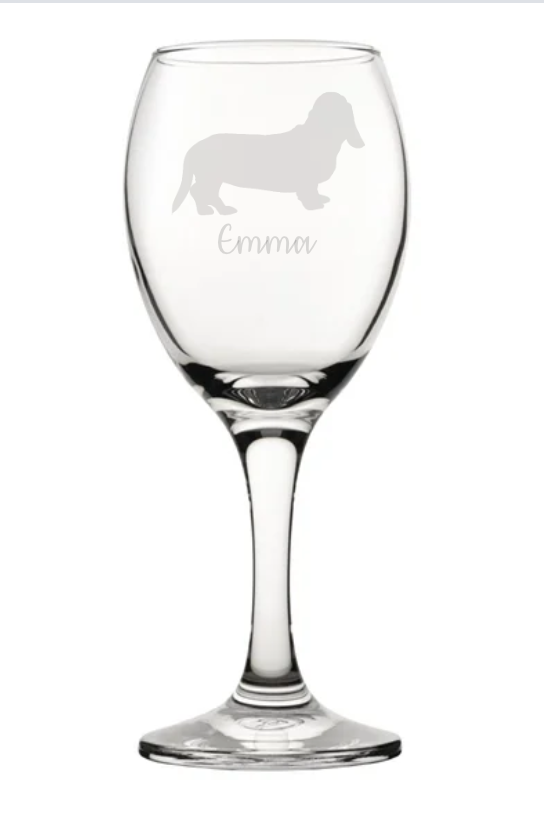 Personalised Basset Hound Wine Glass