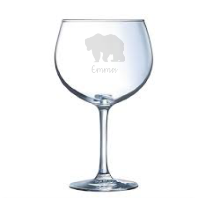 Personalised Bear Gin Glass