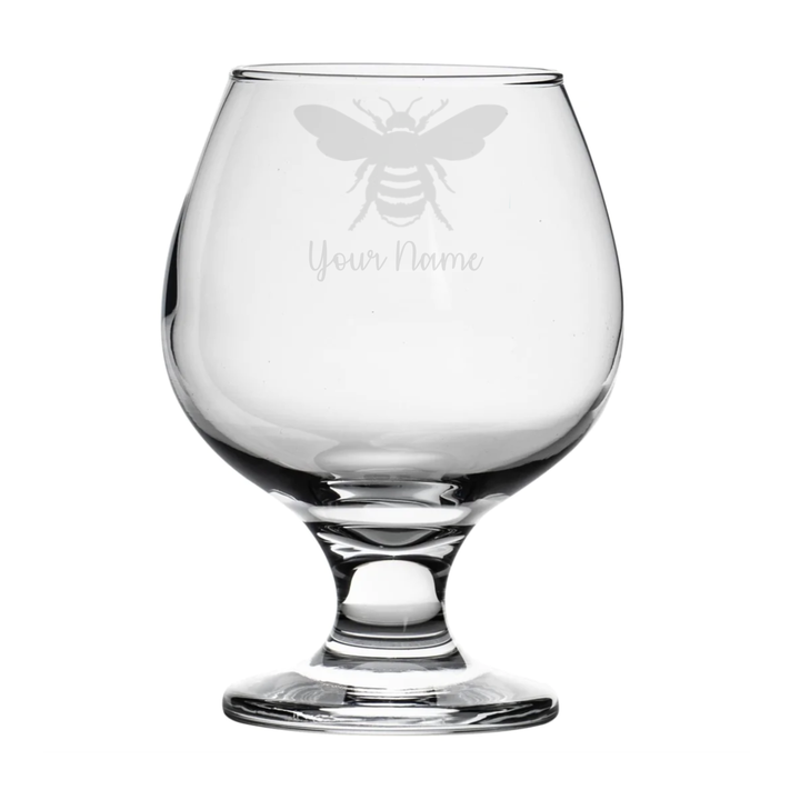 Personalised Bee Brandy Snifter Glass