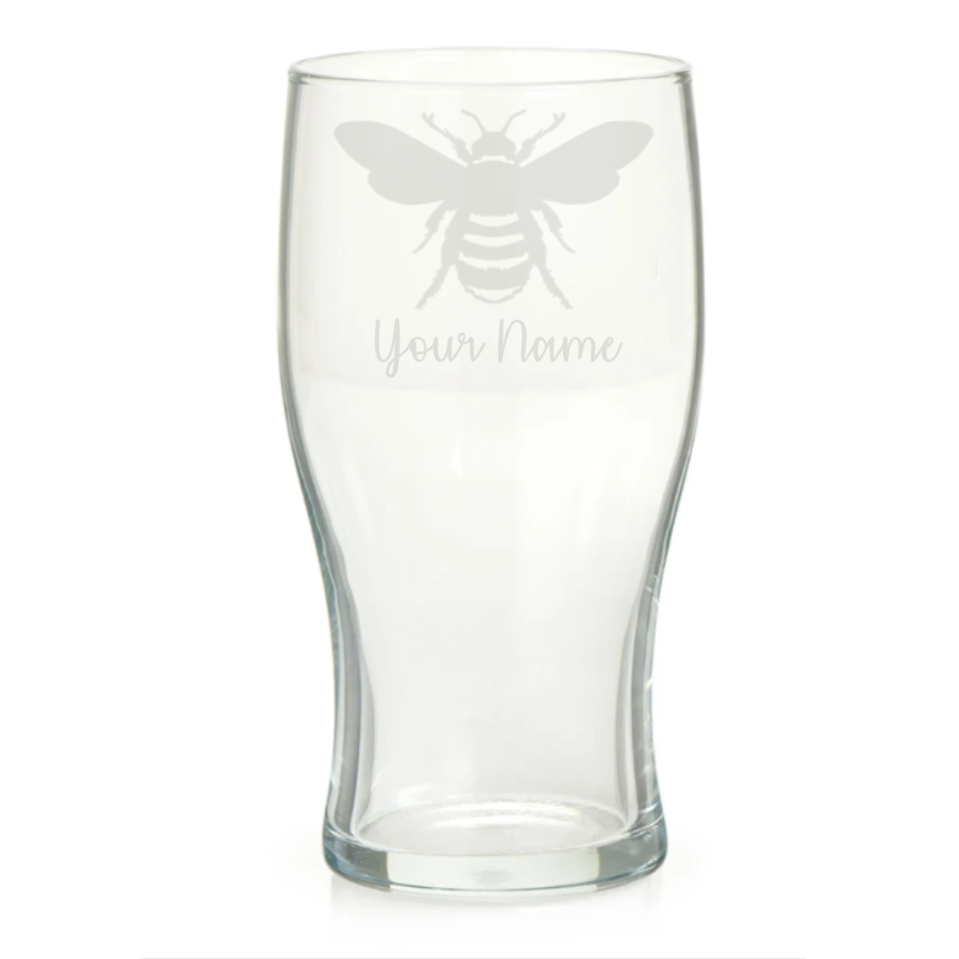 Personalised Bee Pint Glass