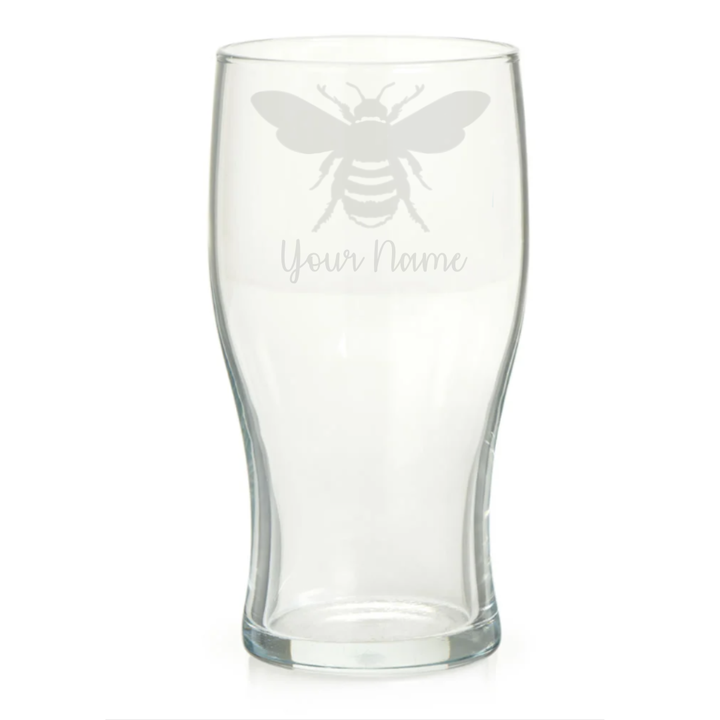 Personalised Bee Pint Glass