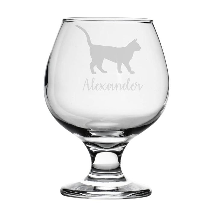 Personalised Bengal Cat Brandy Snifter Glass