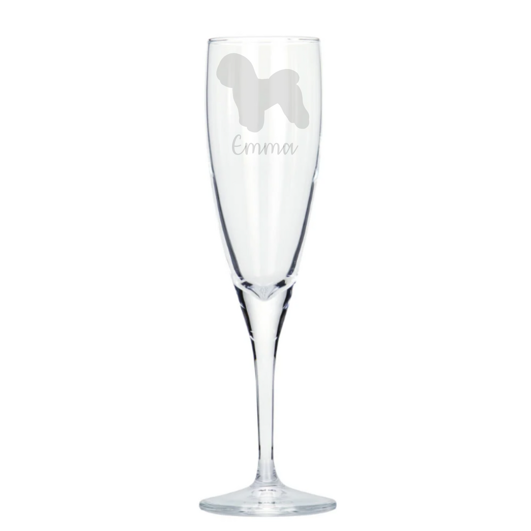 Personalised Bichon Frise Champagne Glass