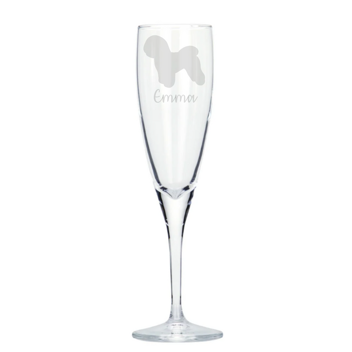 Personalised Bichon Frise Champagne Glass