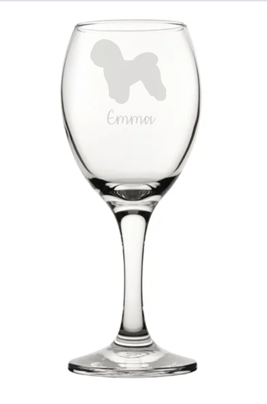 Personalised Bichon Frise Wine Glass