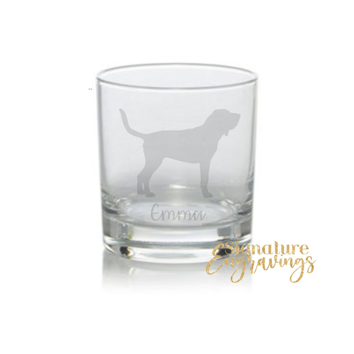 Personalised Bloodhound Whisky Glass