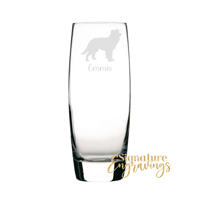 Personalised Border Collie Hi-Ball Glass