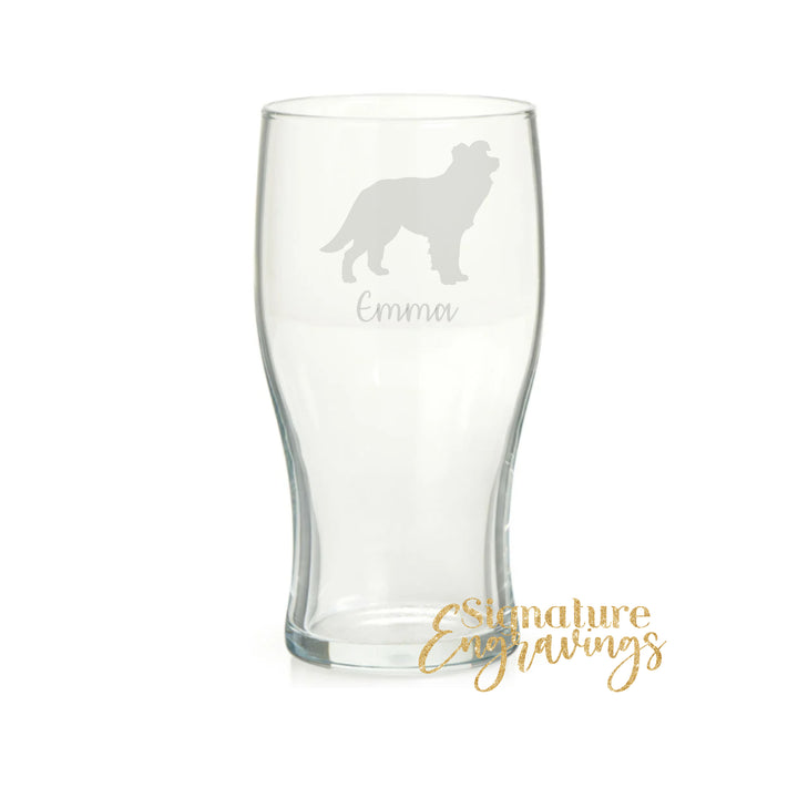 Personalised Border Collie Pint Glass