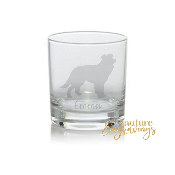 Personalised Border Collie Whisky Glass