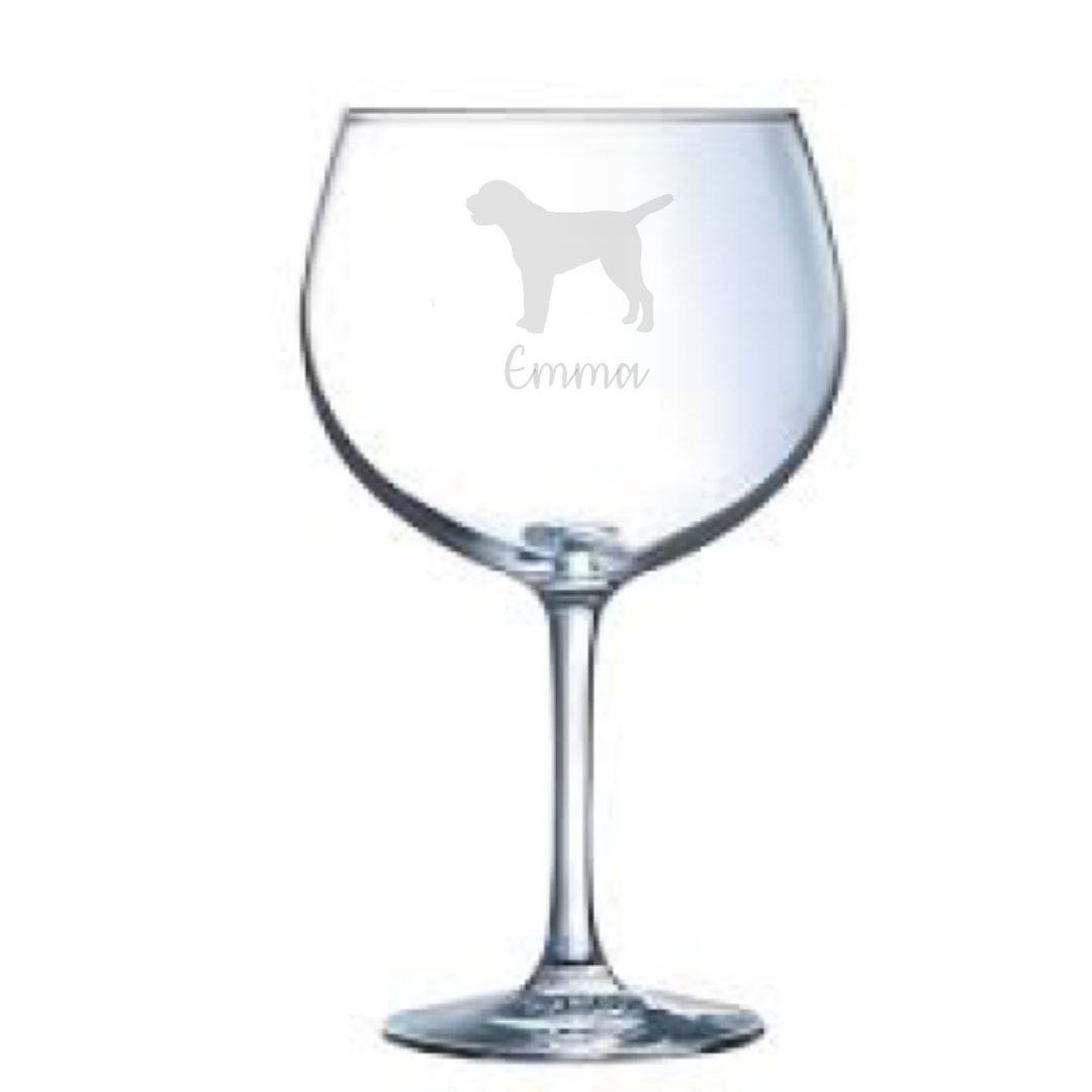 Personalised Border Terrier Gin Glass