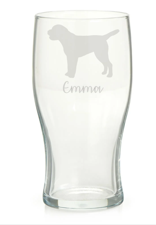 Personalised Border Terrier Pint Glass