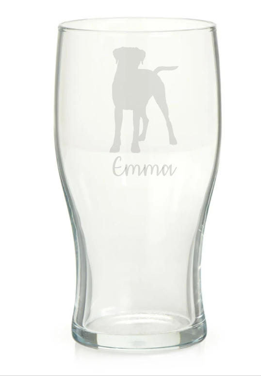 Personalised Boxer Pint Glass