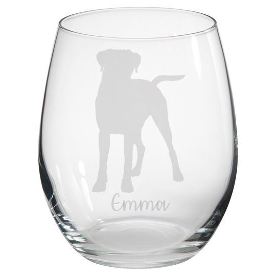 Personalised Boxer Stemless Glass