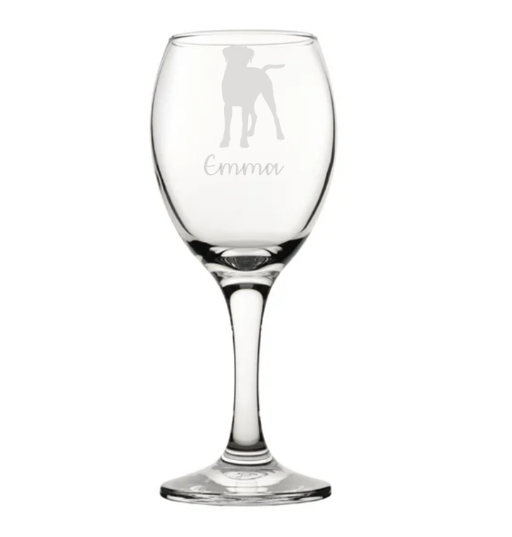 Personalised Boxer Wine Glass