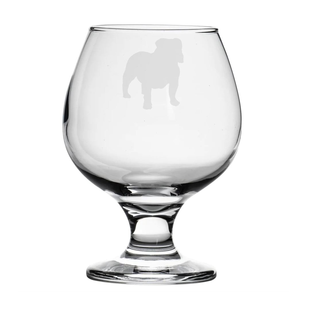 Personalised British Bulldog Dog Brandy Snifter Glass