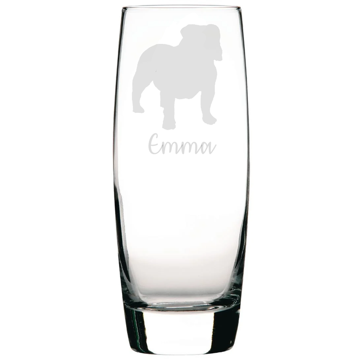 Personalised British Bulldog Hiball Glass