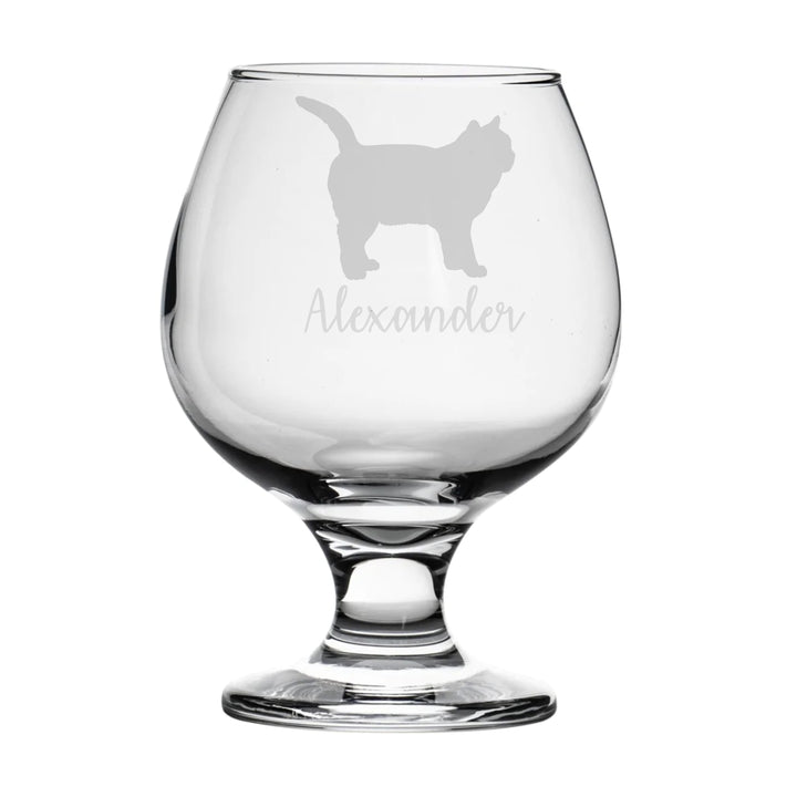 Personalised British Shorthair Cat Brandy Snifter Glass