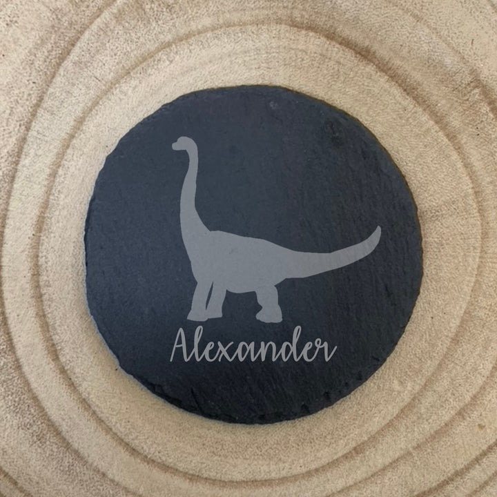 Personalised Brontosaurus Dinosaur Slate Coaster