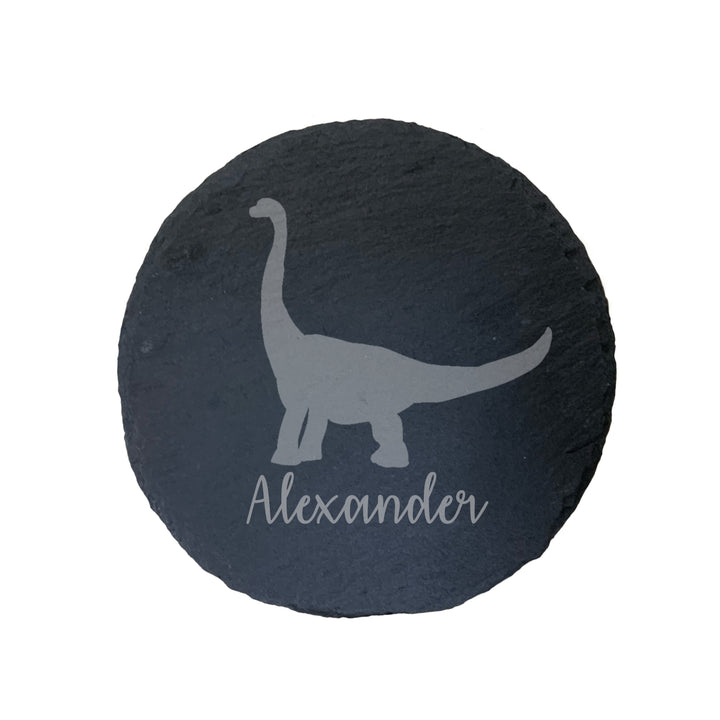 Personalised Brontosaurus Dinosaur Slate Coaster